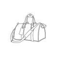 Vector illustration of travel bag. Hand drawn sketch suitcase