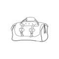 Vector illustration of travel bag. Hand drawn sketch suitcase