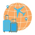 Vector illustration of traveling around the world Royalty Free Stock Photo