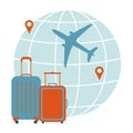 Vector illustration of traveling around the world Royalty Free Stock Photo