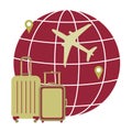 Vector illustration of traveling around the world Royalty Free Stock Photo