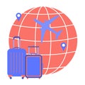 Vector illustration of traveling around the world Royalty Free Stock Photo