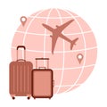 Vector illustration of traveling around the world Royalty Free Stock Photo