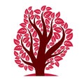 Vector illustration of tree with branches in the shape of heart Royalty Free Stock Photo