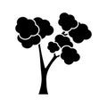 vector illustration of a tree. the tree is depicted with a solid black trunk and branches Royalty Free Stock Photo
