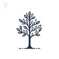 Tree icon. Vintage, growth branch, leaves, trunk, concept. Vector illustration Royalty Free Stock Photo