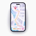 Vector Illustration Trendy Infographic City Map Navigation. Mobile App Interface Concept Design.