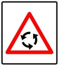 Vector illustration of triangle traffic sign for roundabout Royalty Free Stock Photo