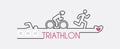 Vector illustration triathlon, flat design