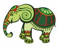 Tribal totem animal Elephant in cartoon style. Hand drawn style vector illustration