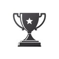 Vector Illustration of a Trophy with a Star on a White Background Royalty Free Stock Photo