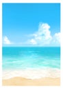 Vector illustration of tropical beach in daytime