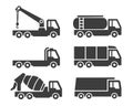 Vector container truck icon set Royalty Free Stock Photo