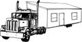 Truck with Mobile Home Illustration