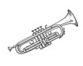 Vector Illustration, Trumpet, Lineart