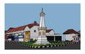 Illustration of tugu jogja. Tugu Jogja is a landmark of spesial region in Yogyakarta, Indonesia.