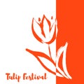 Tulip festival. May festival. Tulip paint by hand