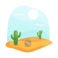Vector illustration of tumbleweed and cactus icon. Collection of tumbleweed and west stock symbol for web. Royalty Free Stock Photo