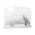 Vector illustration of tumbleweed and cactus icon. Set of tumbleweed and west stock symbol for web.