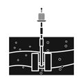 Vector design of turbine and tidal sign. Collection of turbine and power stock symbol for web.