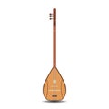 Vector illustration of turkish baglama saz in flat style