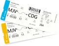 Vector illustration of two airline tickets Royalty Free Stock Photo