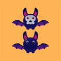 vector illustration of two bats of different styles.