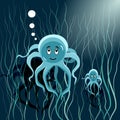 Character design of octopus vector illustration