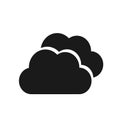 Vector illustration, two clouds icon. Isolated. Royalty Free Stock Photo