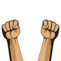 Vector illustration of two fist illustration. Protest concetpt. Royalty Free Stock Photo