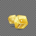 Golden rolling dice