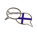 Vector illustration of the Finnish language with two speech bubbles