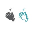 Vector illustration of two hands clapping