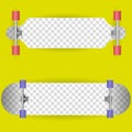 Vector illustration of the two longboard. Isolated on yellow.