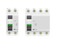 Vector Illustration of Two Pole and Four Pole Residual Current Circuit Breaker