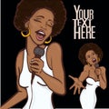 Vector illustration of a two singing