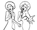 Vector illustration of a two singing