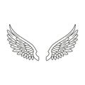 Vector illustration of two white angels wings. Royalty Free Stock Photo