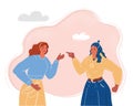 Vector illustration of two women fighting and pointing finger at each other. Royalty Free Stock Photo