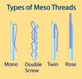 Vector illustration with types of meso threads