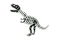 Vector illustration of tyrannosaurus black skeleton silhouette.