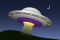 UFO Nighttime Scene Royalty Free Stock Photo
