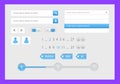 Vector Illustration of UI kit. Active button, non-activ button, check button, slider, search are, pagination