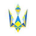 Vector illustration of Ukrainian national emblen - trident in geometric polygonal style.