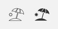 Vector illustration of umbrella in beach icon symbol