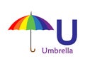Alphabet word U.U for umbrella