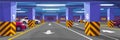 Vector illustration of an underground parking lot inside a building or a mall Royalty Free Stock Photo