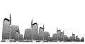 Vector illustration of urban skylines Royalty Free Stock Photo
