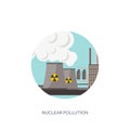 Vector illustration. Urbanisation industrialisation. Industrial revolution. Pipe. Air pollution ecology. Oil and gas