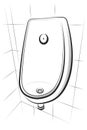 Urinal on a white background.